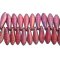 Czech Glass Beads Dagger Laser Etched Feather 16x5mm (25) Red Opaque Matte w/ Rainbow Finish 