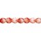 Czech Faceted Round Firepolished Glass Beads 6mm (25) Red/White