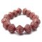 Czech Glass Beads Tribal Bicone 11mm (15) Ruby & Ladybug Red w/ Copper