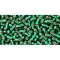 Japanese Toho Seed Beads Tube Round 11/0 Silver-Lined Green Emerald TR-11-36