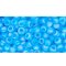 Japanese Toho Seed Beads Tube Round 8/0 Transparent-Rainbow Frosted Dk Aquamarine TR-08-163BF