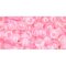 Japanese Toho Seed Beads Tube Round 6/0 Transparent-Rainbow Ballerina Pink TR-06-171D