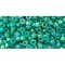 Japanese Toho Seed Beads Tube Round 8/0 Transparent-Rainbow Dk Peridot TR-08-164B