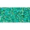 Japanese Toho Seed Beads Tube Round 11/0 Transparent-Rainbow Dk Peridot TR-11-164B