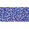 Japanese Toho Seed Beads Tube Round 11/0 Transparent-Rainbow Frosted Cobalt TR-11-87DF
