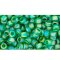 Japanese Toho Seed Beads Tube Round 8/0 Transparent-Rainbow Frosted Grass Green TR-08-167BF