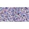 Japanese Toho Seed Beads Tube Round 11/0 Transparent Rainbow Frosted Lt Tanzanite TR-11-166DF
