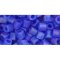 Japanese Toho Seed Beads 4mm Cube Transparent-Rainbow-Frosted Sapphire TC-04-178F