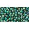 Japanese Toho Seed Beads Tube Round 8/0 Transparent-Rainbow Green Emerald TR-08-179