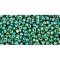 Japanese Toho Seed Beads Tube Round 11/0 Transparent-Rainbow Green Emerald TR-11-179