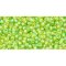 Japanese Toho Seed Beads Tube Round 11/0 Transparent-Rainbow Lime Green TR-11-164