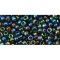 Japanese Toho Seed Beads Tube Round 8/0 Transparent-Rainbow Olivine TR-08-180