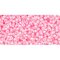 Japanese Toho Seed Beads Tube Round 15/0 Inside-Color Crystal/Cotton Candy-Lined TR-15-379