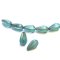Czech Glass Beads Drop Melon 13x8mm (10) Aqua Blue Opaline w/ Platinum Wash