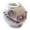 Kashmiri Style Beads Round 12x9mm (1) Style 00MIS-I White, Silver, Rhinestone