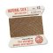Griffin Natural Silk Beading Cord & Needle Size 12 0.98mm (2 Metres) Beige