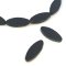 Czech Glass Beads Spindle Bead Flat Pointed Oval 20x9mm (5) Jet Black w/Picasso