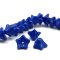 Czech Glass Beads Flower Bell Five Point 6x9mm (25) Blue Silk
