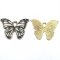Cast Metal Charm Butterfly Enamel 22x15mm (1) Black & White - Gold