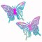 Stainless Steel 201 Charm Thin Butterfly Large 31x40mm (2) Multi-color