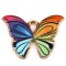 Cast Metal Charm Butterfly Enamel 22x15mm (1) Rainbow - Gold