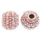 Kashmiri Style Beads Glitter Round 15x14mm (1) Style 00MIS-D Pink