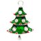 Cast Metal Charms Christmas Tree Enamel Rhinestones 26x17mm (1) Green Silver
