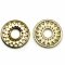 Cast Metal Connector Flat Round Ring Sun 25mm (1) Gold