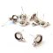 Setting Fits 6mm Round Earring Post Cast Metal w/Loop For Hanging (10) Antique Silver
