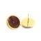 Setting Fits 12mm Round Earring Post Brass (10) Gold