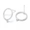 Ear Stud Brass Circle Hollow w/Loop (2) Real Platinum Plated