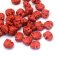 Cinnabar Beads Synthetic Carved Elephant Small 12x14mm (10) Red