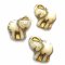Czech Glass Beads Elephant 20x23mm (1) Ivory with a Gold Wash