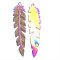Stainless Steel 201 Charm Thin Feather Long 41x9mm (2) Multi-color