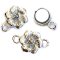 C&T Brass Magnetic Clasp Flower 13mm (1) Silver Platinum