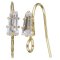 Earwire Brass 14mm Cubic Zirconia (1 Pair) Gold Crystal
