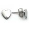 Ear Stud Heart 8mm Surgical Stainless Steel - 1 Pair - Includes Backs