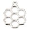 Cast Metal Charm Bee Honeycomb Hexagon 20x18mm (10) Platinum Silver