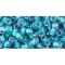 Japanese Toho Seed Beads Tube Round 6/0 Inside-Color Rainbow Crystal/Green Teal-Lined TR-06-274