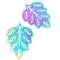 Stainless Steel 201 Charm Thin Leaf Style 04 Folk 45x34mm (2) Multi-color