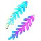 Stainless Steel 201 Charm Thin Leaf Style 06 Long 51x15mm (2) Multi-color