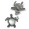 Cast Metal Charm Turtle 21x20mm (1) Matt Light Antique Silver