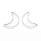 Stainless Steel Beadable Frame Moon 25x17mm (4) Dark Silver