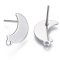 Ear Stud Moon Surgical Stainless Steel 14x9mm - 1 Pair