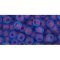 Japanese Toho Seed Beads Tube Round 6/0 Inside-Color Frosted Aqua/Purple-Lined TR-06-252F