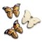 Cast Metal Charm Butterfly Enamel 22x15mm (1) Orange - Light Gold
