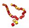 Czech Glass Beads Tile Two Hole 6mm (25) Crimson & Yellow AB