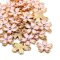 Cast Metal Charm Flower Five Petals Enamel 18x16mm (1) Rose Gold Pink