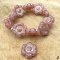 Czech Glass Beads Flower Wild Rose 14mm (10) Pink Opaline w/Platinum Wash