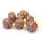 Kashmiri Style Beads Round 15mm (1) Style 012D Gold Light Pink